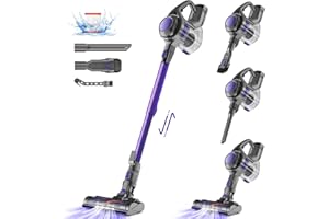 Authmic Akku Staubsauger, Akkusauger kabelloser mit 25000pa Saugkraft, Vacuum Cleaner bis zu 50 Min Laufzeit, 1.3L Staubbehälter, Kabellos für Tierhaare,Teppich und Hartböden