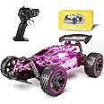Tecnock RC Buggy, 1:18 High Speed 20 KM/H 2WD Off Road Racing Car with Two Rechargeable Batteries, Toys Gift for Girls Pink