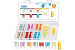 ‎CHANZON Chanzon 50 Stück Sicherungen Kfz, Autosicherungen Set ATM/APM (Mini) sortiert (2A 3A 5A 7,5A 10A 15A 20A) für PKW LKW RV Automotive Motorboot Ersatz