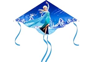 COQOYO Drachen Kinder, Cartoon Kinderdrachen, Einleiner Flugdrachen mit Griff, Linien und 4 Schwänzen für Park Strand und Outdoor-Aktivitäten, Niedlicher Anime Kite für Anfänger ab 3 Jahren