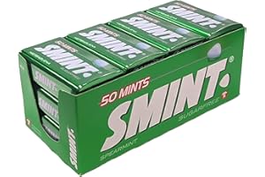 SMINT Mints Spearmint | 12 Metall-Dosen mit Speerminze Pastillen | Zuckerfreie Zahnpflege