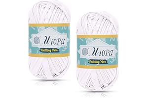 Uiopa Fettuccia Metallico per Borse a Uncinetto, 2 x 100g(2 x 45m) Filato Grosso di Tessuto in Poliestere, Filo Uncinetto per Borse, Cestini, Tappeti, Fai da Te, Artigianato