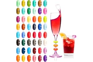 Kaisoil 48 Pezzi Segnabicchieri Silicone Segna Bicchieri Calici Riutilizzabile Segnabicchieri Colorati Per Calici, Calici Da Cocktail, Calici Da Champagne