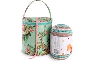 JOZEA 𝐘𝐚𝐫𝐧 𝐒𝐭𝐨𝐫𝐚𝐠𝐞 𝐏𝐨𝐫𝐭𝐚𝐛𝐥𝐞 𝐁𝐚𝐠, Knitting Bag, Small Size Knitting Projects Organizer for Yarns, Zipper Storage Bag, Green