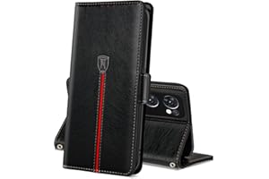 MAMA MOUTH Etui Oppo Find X5 Lite / Reno7 5G, skórzane etui z klapką z portfelem, magnetyczne etui ze zderzakiem TPU, etui na karty z uchwytem na okładkę, etui do Oppo Find X5 Lite/Reno 7 5G, czarne