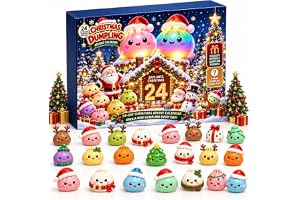 24 Dumpling Squishy adventskalender 2026 mini klämleksak, G | Julkalender med fidgetleksaker, söta presenter och festpåse-fyllmedel för barn från 6+