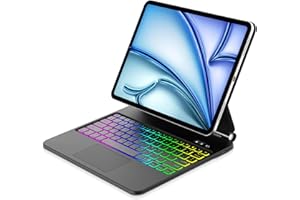 JADEMALL Magic Keyboard for iPad Air 13 Inch(M3 2025, M2 2024), Slim Rugged Case, Floating Magnetic Backlit Keyboard Case with Multi-Touch Trackpad for iPad Pro 12.9 Inch(6th/5th/4th/3rd Generation), Black
