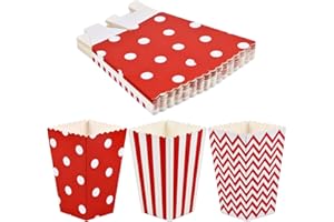 KYSUN 15PCS Caja de Fiesta de Palomitas Contenedor de Dulces Rojas para Noches de Cine Los Bocados del Partido, Cumpleaños Los Dulces, Las Palomitas y Los Regalos