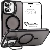 Babilden iPhone i&ccedil;in Kılıf Kamera Korumalı Magsafe Wireless Şarj &Ouml;zellikli Mat Şeffaf Renkli Standlı Kılıf (Lens Hediyeli) (S