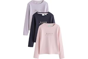 Baker by Ted Baker Äldre flickor 3-pack långärmade, ribbade t-shirtar