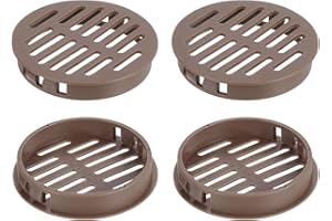 QUARKZMAN Tonda Griglia Aerazione 2", 4Pz Marrone Plastica 60mm Copertura Prese Aria - Griglia Ventilazione Circolare - Aria Facili per Bagno, Casa, Ufficio, Armadio, Guardaroba