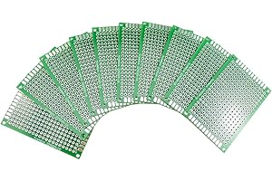 Aihasd 10 pièces Carte PCB double face Kit de maquette prototype 4x6 CM Circuit imprimé à grille de trous planche à pain Compatible avec les kits Arduino pour le bricolage