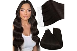 ‎UGEAT Ugeat Tape Extensions Echthaar 60cm Braun Invisible Tape Extensions Dunkelbraun Glatt Tape in Extensions Echthaar Brown 20 stk 50 gramm #2