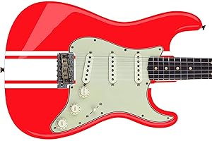 DESIGNDIVIL Autocollant pour guitare et basse Motif rayures de course Blanc