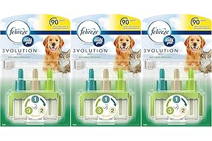 GENERIC Febreze Ambi Pur 3Volution Air Freshener Plug in Diffuser Refills, Pack of Three, 3 x 20 ml, Pet Odour Eliminator Scent