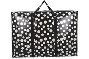 YUKNEES Reißverschluss Aufbewahrungstasche,98L Wasserdicht Umzugstaschen,für Ornamente,Große langlebige für Bettwäsche, Kleidung, Decken, Kissen (Schwarz)