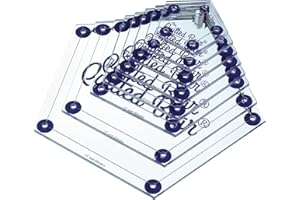 The Quilted Bear Set di 8 modelli per trapuntatura pentagonale, in acrilico, antiscivolo, ideali per prodotti da cucito, strumenti per trapuntare e cucire a macchina (1,9 cm - 7,6 cm)