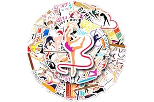 QAXROCYN Gymnastics Stickers for Boys Girls Teens Adults, Popular Waterproof Vinyl Stickers for Phone Laptop Flasks Water Bottle Luggage Cup Bike Car Notebook, Trendy Sports Decals Pack[Gymnastics -50Pcs]