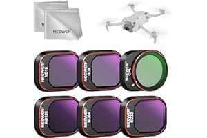 NEEWER ND Filter Set Compatible with DJI Mini 4 Pro, 6 Pack Multicoated HD Optical Glass ND8 ND16 ND32 ND64 ND128 CPL Circular Polarising Neutral Density Filter Drone Accessories, 2 x Cleaning Cloth