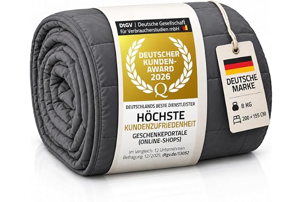 Feluna® Tyngdtäcke 8 kg – Viktat Täcke mot Ångest & Sömnproblem | 200x155 cm, 7-lagers bomullssatin, glasmikropärlor – tyskt märke rekommenderat av terapeuter