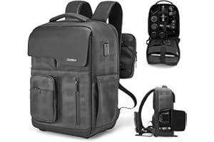 Cwatcun Kamerarucksack Wasserbeständig Fotorucksack Professioneller Kameratasche für spiegellose DSLR/SLR, kompatibel für Sony Canon Nikon Kamera und Objektivstativ Zubehör, L, Schwarz