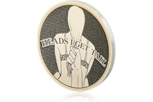 Lotsdonxia 1 Piece Funny Double-Sided Heads & Tails Coin – Acrylic Couple Challenge Token Playful Adult Joke for Date Night & Prank Fun