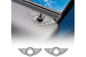 KUNGKIC 2Pcs Car Wing Emblem Rings Sticker Door Lock Pin Knobs Cover Decoration Accessory Auto Inner Parts for MINI Clubman Cooper Convertible R55 R56 R57 Cars Door Lock Logo Interior Trim (Type C)
