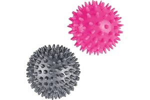 SUNJIOR 2 Palline a Riccio,7cmPalla Massaggio ​Piedi.Palla massaggiante gli sport per alleviare lo stress Perfette per Recupero Muscolare, Schiena, Gambe, Piedi, Mani