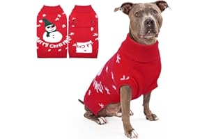 Hjumarayan Jersey Navidad Perro Mediano - Sueter con Muñeco de Nieve, Cálido, sin Mangas, con Agujero para Arnés, Ropa para Bulldog Frances, Corgi Grande, Border Collie (Rojo XL)