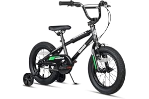 AVASTA 12 14 16 Inch Kids Bike BMX Style Bicycle with Stabilisers & Kickstand & Bell for 2-8 Years Old Boys Girls, Multiple Colors