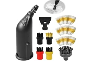 UPTVIN 10 Stück Dampfreiniger Zubehör Set für Kärcher SC1-SC5, Rundbürstenset für Kärcher Dmpfreiniger Zubehör,Gebogene Düse, Rundbürsten, Reinigungstuch-Bezug, Dampfreiniger Ersatzteile für Kärcher