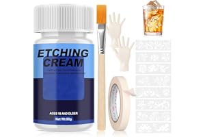 ALLISWAY Ätzpaste für Glas, Glas Ätzpaste Glass Etching Paste Erstellen Sie Eine Mattierte Textur für DIY Kreationen, Milchglastüren und fenster, Kunstwerke, Lampenschirme, Weingläser, Spiegel Usw 80g (B)