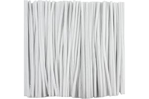 OUYIWEIMAOYI 200 Pcs Bastoncini in ciniglia, Scovolini colorati，Steli di ciniglia decorativi,Decorativi in ciniglia Per Artigianato fai da te, Decorazioni, Natale,Creativi lavoretti (White)