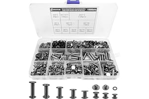 SHUIYUE 150 ensembles de rivets 8 tailles de vis Chicago avec rondelle rivet pour cuir artisanat réparation décoration noir