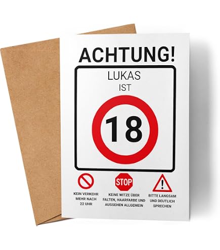 Lustige Geburtstagskarte Zum 18. – „Living The Dream“, 120x170 Mm, Blanko Innen, Inkl. Umschlag