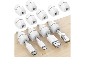 SOULWIT 16 Piezas Clips de Cables, organizadores de gestión de Cables, Clips de Silicona autoadhesivos para Escritorio, Cable de Carga USB, Cable de alimentación, Cable de ratón, PC, Oficina, hogar