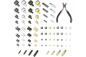 JSUOEO 60 PCS Zipper Repair Kit Zipper Head Replacement Zip Stopper Metal Zipper Head Slider Retainer with 1 Pieces Zip Install Pliers Tool (4 Colors)