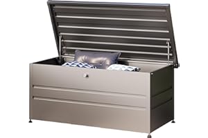 GFP PRIMEYARD® Cassapanca da giardino 162x84x72 cm baule da esterno metallo antracite impermeabile