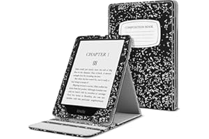 TNP PRODUCTS Etui TNP na Kindle Paperwhite Cover 11th Generation-2021 / Signature Edition 6,8 cala czytnik e-booków ze składanym stojakiem, pionowe etui z klapką z papieru origami, biała okładka, wysokiej jakości skóra PU, książka kompozycyjna