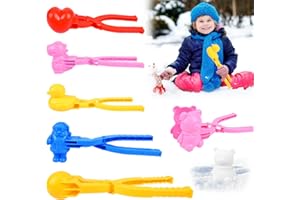 GuKKK Set of 6 Snowball Clips, Heart Snowball Clip, Snowball Maker Tool with Handle, for Playing Snowball Battle