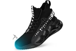 LAoutun Safety Trainers Men Womens Breathable Steel Toe Cap Trainers Safety Shoes Mens Safety Boots Work Trainers Lightweight Work Boots Construction Industrial Steel Toe Cap Boots