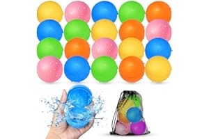 SMIRODI 20 Pcs Ballons à eau réutilisables pour enfants, jouets aquatiques d'été pour garçons et filles, jouets de piscine et de plage pour fête d'été
