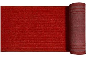 Casatessile Rig Tappeto Passatoia h 68 cm al Metro Corsia Ingresso in Moquette con Antiscivolo, per casa o Negozio. - Rosso