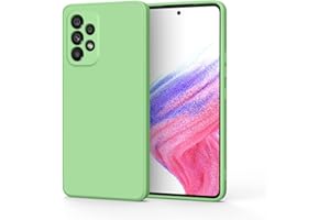 Yisica Funda para Samsung Galaxy A53 5G, Funda de Silicona con Diseño Especial de Borde Recto, Protección Completa para Samsung A53 5G, Verde Matcha