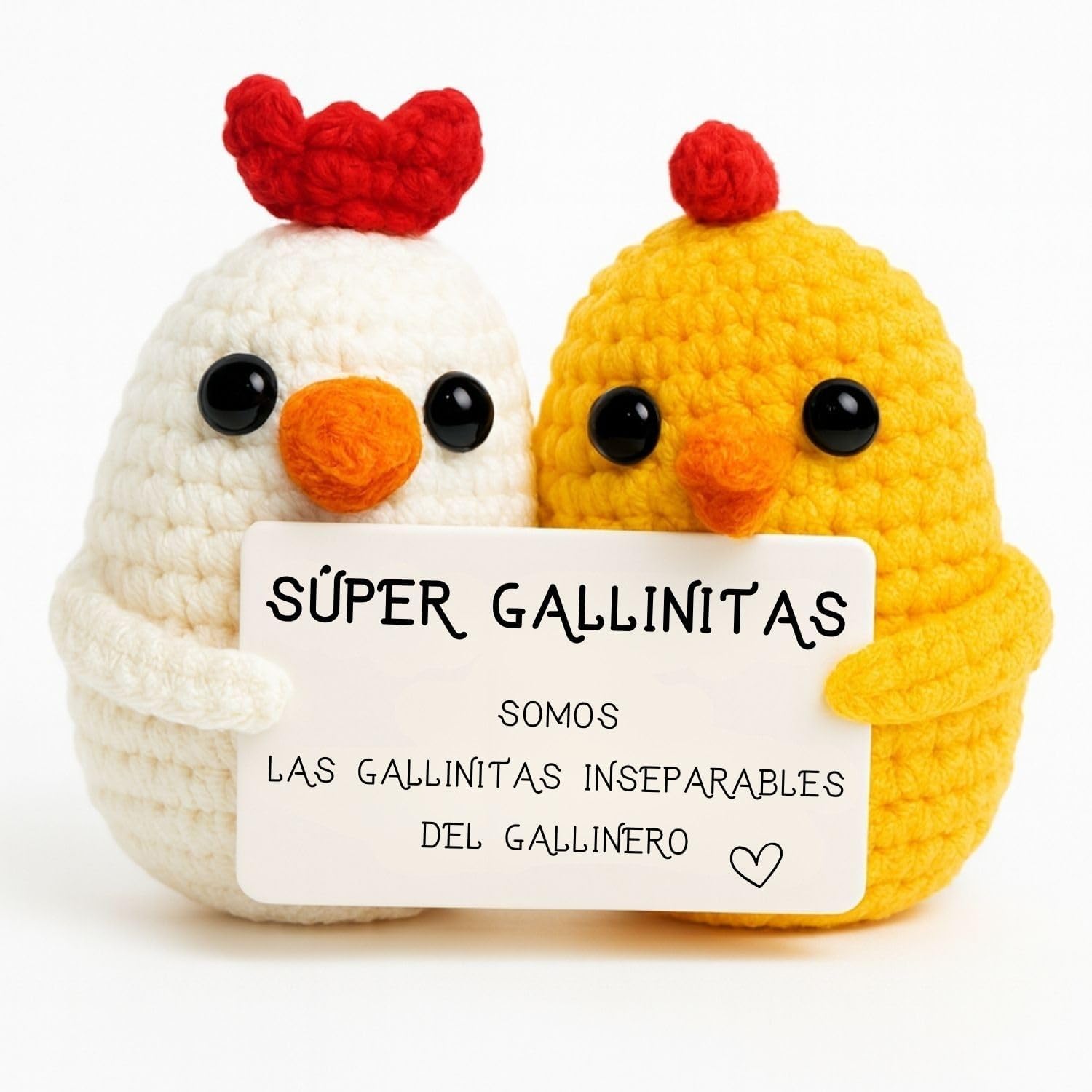 Super Gallinitas© | Regalo Original para Amigas | Idea Sorpresa Colega Companera Mejor Amiga BFF | Cumpleanos Fiesta Secret Santa Pascua | Peluche Hecha a Mano| Divertido & Cute | Amistad Inseparable