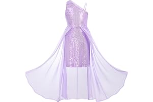 GRACE KARIN Robe à Sequins Asymétrique sans Manches Une épaule pour Petite Fille en Ligne