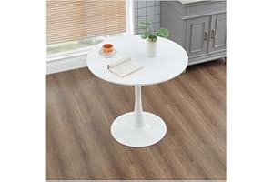 HFFAIWM Nowoczesny, okrągły, biały górny stół, prosty rekreacyjny do jadalni, nordycki kawowy, herbata mleczna, negocjacji, tulipan na balkon, mały, okrągły i krzesła (rozmiar