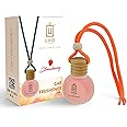 UNO Aroma Car Freshener Hanging with Strawberry Fragrance/Our Car Perfumes match your Car Accessories Interiors/Long Lasting Good Smell Essential Oils Bottle with Wooden Lid (15ml)