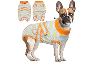 HJYOKUSO Vestito di Recupero per Cani e Gatti Tuta da Guarigione Cuccioli Body Post-Operatori Tutina Body Protezione Ferite Addominali Abito Anti-Leccato Cono Colletto Alternativo Dopo l’Intervento Chirurgico
