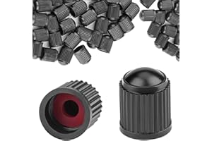 AILIVER Bouchon de Valve Voiture,30 Pieces Bouchon Valve Pneu Voiture en Plastique avec Joint d'étanchéité pour Vélo Moto Camions (Noir)